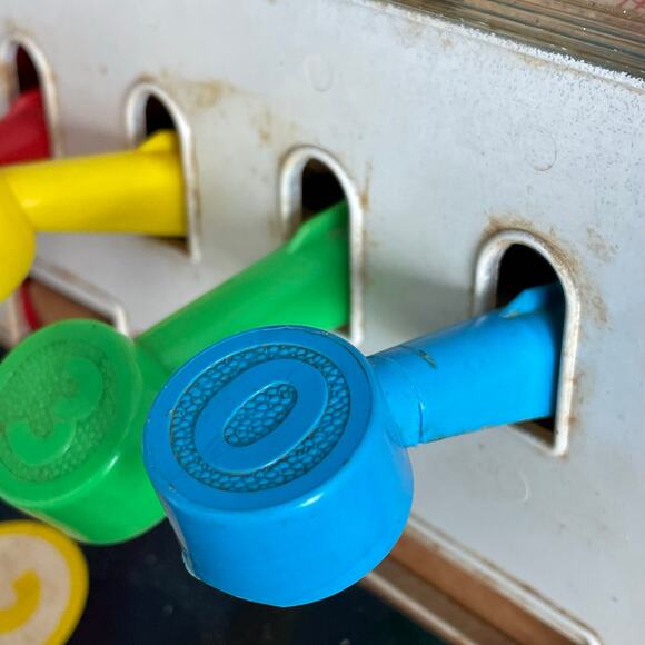 Vintage 1963 Fisher Price Wood Cash Register No Coins Bell Rings Wooden READ - Picture 7 of 11